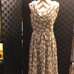 Gray and white polkadot